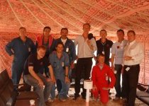 Block 10 team with GM Martin Desfontaines - under the tea tente